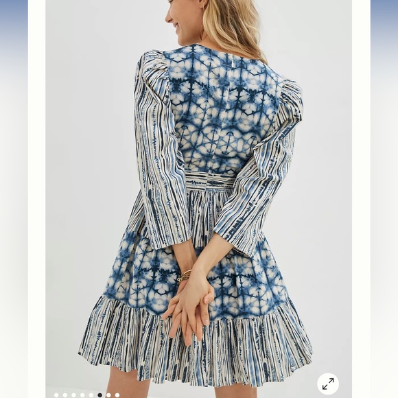 • Not So Serious by Pallavi Mohan • Anthropologie Behati Mini Dress Tie Dye Md - Picture 2 of 7
